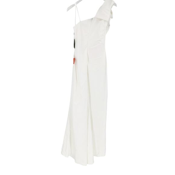 MAC DUGGAL Dress Size 6 Evening Gown Bow White One Shoulder NEW Side Slit - Picture 6 of 7